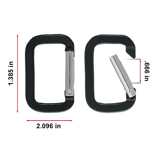 Craft County Aluminum Rectangle Carabiners (Olive Drab, 5 Pack), Pack Of 5 - Image 3