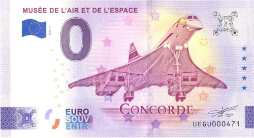 0 Euro Note Concorde · Musée de l'Air et de l'espace du Bourget · France · o Souvenir zéro € Billet Touristique