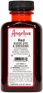 Angelus Suede Leather Dye for Shoes, Boots, Bags, Crafts, Furniture, Nubuck, & More, Red - 3oz