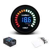 Dyno Racing 2 inch 52mm 12V Car Digital Voltmeter Volt Gauge Meter 20 LED Black 7.5-20V Volts Volt C