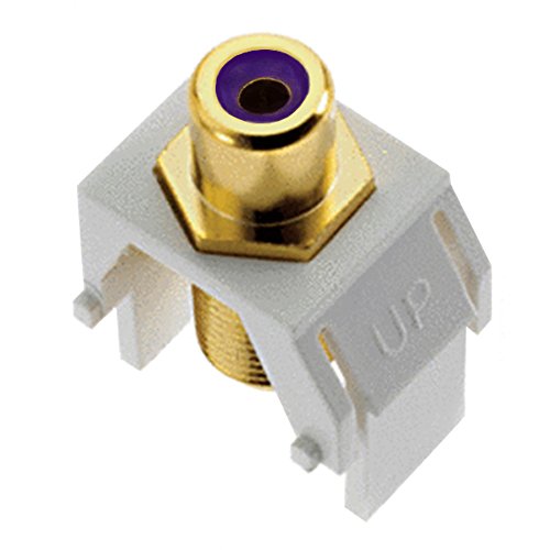 Conector RCA macho a F tipo coaxial blanco On-Q miniatura 1
