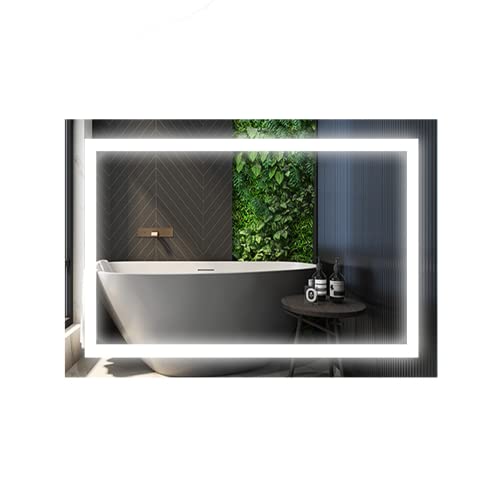 24 x 32 Inch LED Mirror Wall Mounted 3 Brightness x 3 Colors Anti-Fog Waterproof Back Mack-up Bathroom