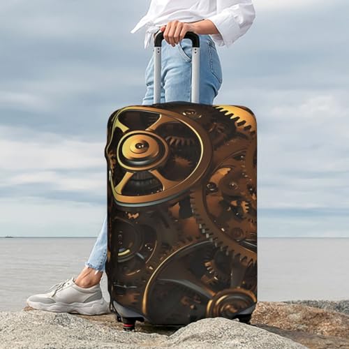Luggage Cover Elastic Washable Suitcase Cover Dustproof Suitcase Protector Personalized Cool Steampunk Gears Travel Luggage Baggage Covers For 18-32 Inch2