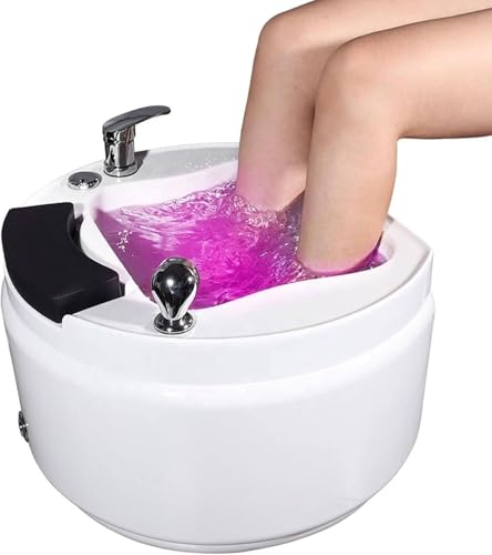 WLYPE Acrylic Foot Spa Bathtub Pedicure Foot Spa Massager, Foot Bath Basin with Heat and Massage and Jets, Portable Pedicure Spa, Foot Bath Spa Improve Blood Circulation(B)