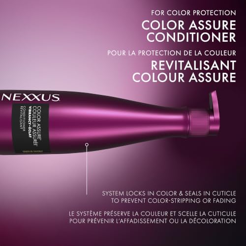 Image of Nexxus COLOR ASSURE Conditioner for Vibrancy for Color Treated Hair Powered by CHROMABOND SEALER with Citric Acid 13.5 oz