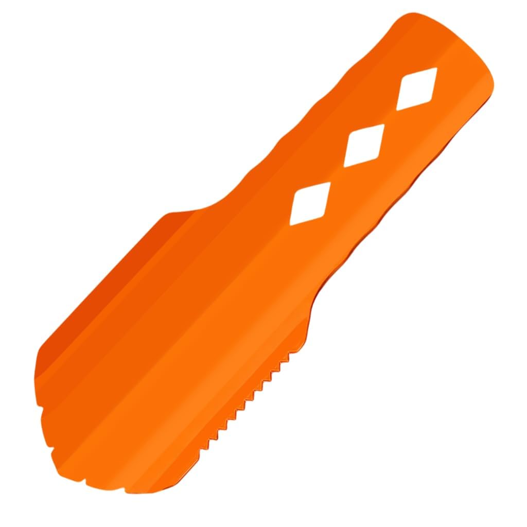 Funver Ultralight Backpacking Trowel, Aluminum Trowel Camping Longer Handle & Three-hole Serrated Design Camping Shovel, Camping Spade for Hiking Garden Digging Soil Outdoor Survival Bags, Orange