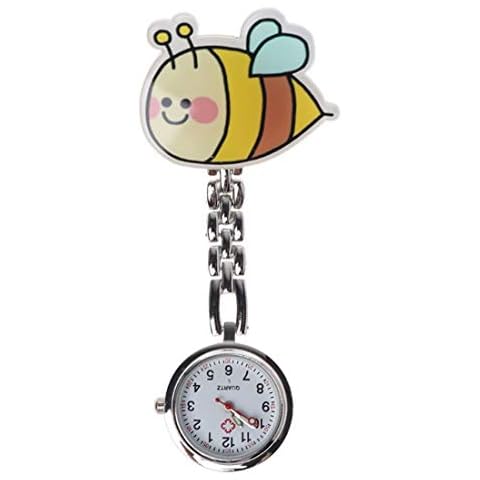 SZYUSAN Luminous Nurse Fob Watch with Bee Design Cover