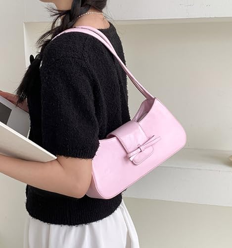 Image of Shoulder Bag for Women, Hobo Handbags Trendy Y2K Purses Patent Leather Clutch Bag Cute Bow Purse