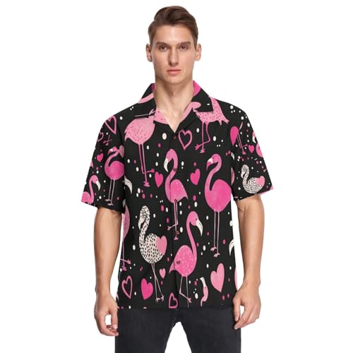 Chemise hawaïenne flamant rose anti-transpiration légère pour homme