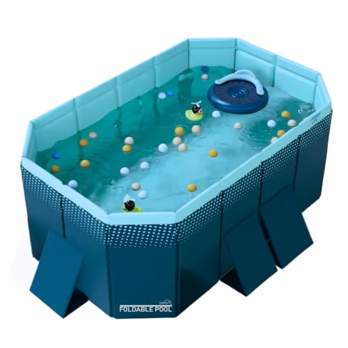 INDUSTEX Planschbecken Foldable Pool Kinderpool tragbarer Hundepool Abnehmbarer Pool Badewanne Poolspielzeug geeignet für Kinder mittelgroße Haustiere (180 x 110 x 50 cm)