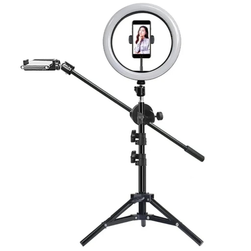 RGB Photography Video Light Circle Fill Lighting Camera Photo Studio Phone Selfie Lamp with Tripod Stand Boom Arm-image-22