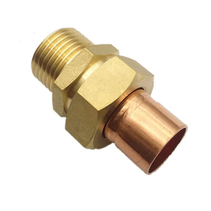 Conector de tubería de soldadura con tuerca de unión recta de latón de 1 pulgada-22 mm, rosca macho BSP y conexión de cobre, 1 unidad