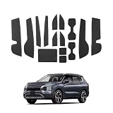 SHAOHAO for 2026 Mitsubishi Outlander Door Slot Mat for 2025 2026 Mitsubishi Outlander Accessories Console Mat Non Slip Cup Holder Inserts Liners Waterproof (Not for Outlander PHEV/Hybrid/Sport) Black