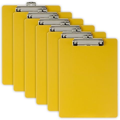 Officemate Recycled Plastic Clipboard, Letter Size, Yellow, Pack of 6 (83082) Cover