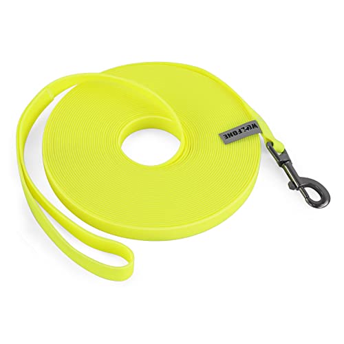 Wolfone 10ft Yellow Long Leash - Waterproof Training Dog Leash for Recall, Swimming, Camping, Beach, Hunting, Walking