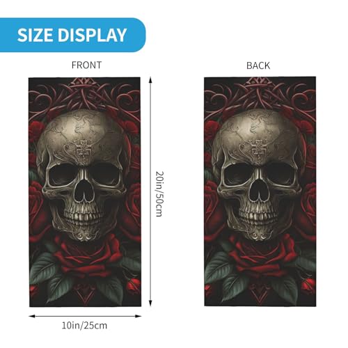 Skull Red rose Gothic god Death black Neck Gaiter Face Cover Scarf Balaclava Bandana para Mujeres y Hombres para Motocicleta, Ciclismo, Esquí y Fiesta miniatura 3