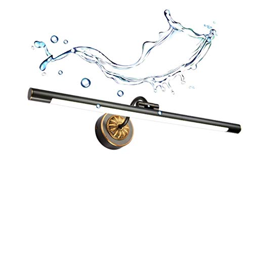Preisvergleich Produktbild FHKBB Schwarze Kupfer Wandleuchten für Badezimmer, wasserdichte Badezimmer-Kosmetikspiegelleuchte, Vintage Spiegelschrankleuchte, 180 Grad; Einstellbare, Nicht dimmbare Acryl-Schminkspie