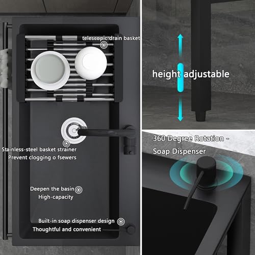 Évier utilitaire en acier inoxydable avec robinet pour buanderie et garage - 6