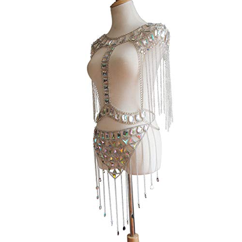Connie Cloris Women's Sexy Suit Body Chain (Silvery Color-Small Waistcoat Waist Chain Body Chain Suit-7) by Connie Cloris - Image 4