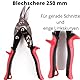 Blechschere Metallschere Hebelschere Profi Figurenschere 250 mm Gerade + Links