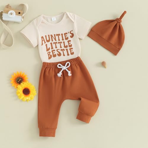 FIOMVA Newborn Baby Clothes Boy Funny Letter Short Sleeve Onesie Romper+Long Pants Set Infant Summer Outfits3