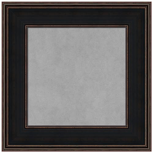 Amanti Art Brown Framed Magnetic Board, 24x24, Casual Office Decor