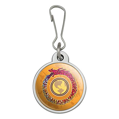 Ouroboros Snake Eating Tail Circle Jacket Handbag Purse Luggage Backpack Zipper Pull Charm