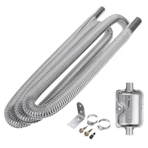 Diesel Heater Exhaust Pipe 200CM Stainless Steel Car Exhaust Pipes Rustproof Car Heater Gas Vent Hose for Diesel Gas Vent Hose Heating