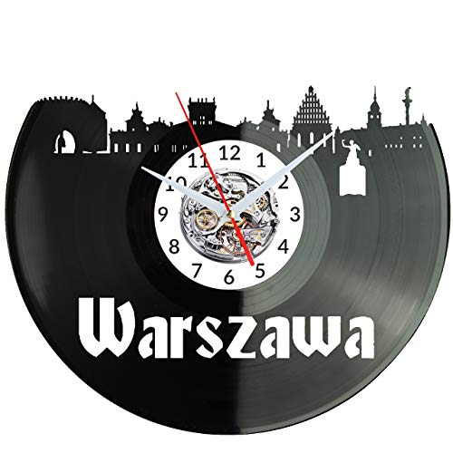 Horloge murale décorative vinyle Varsovie idée cadeau originale - 5