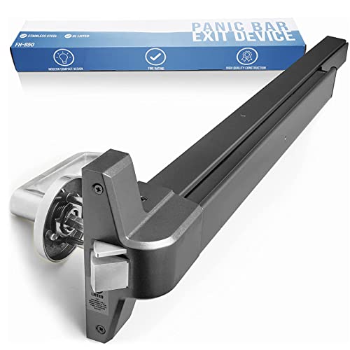 Panic Bar - Push Bar For Exit Doors & Locking Lever With Keys - Ul Listed Grade 1 - Ada Certified With Detailed Instructions (Black) - Fortstrong Fs950 #TOP6