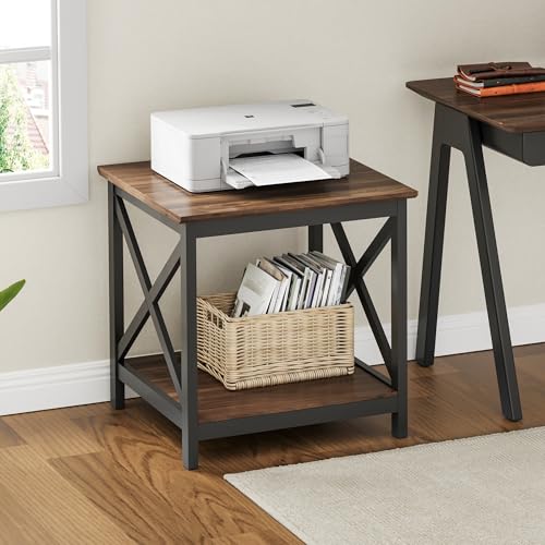 Image of ChooChoo End Tables Set of 2, 24 Inch End Table with 2-Tier Storage Shelf
