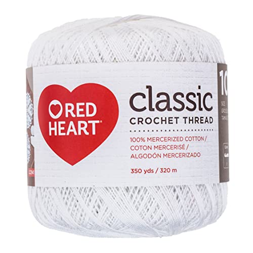 Image of Red Heart Crochet Thread White 1 Pack of Crochet - Cotton - Size 10-350 Yards - Knitting /Crochet