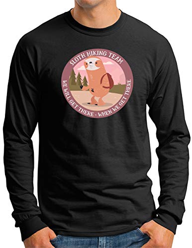 T-shirt noir manches longues homme paresseux randonnée OM3