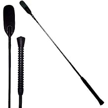 Intrepid International Black Riding Crop with Rubber Handle - Versatile, Durable Equestrian Tool for Precision Control in English and Western Riding Styles, 28"
