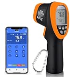SURLABA Infrared Thermometer with Bluetooth, High Temp Thermometer Pyrometer IR Temperature Gun -58℉- 2732℉ (-50℃ to 1500℃),30:1 Distance Spot Ratio, Dual Laser and Flashlight（NOT for Human）