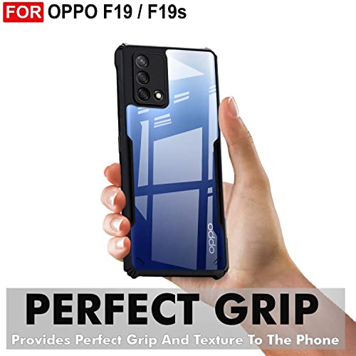 Image of Zapcase Back Case Cover for Oppo F19 / Oppo F19s | Compatible for Oppo F19 / Oppo F19s Back Case Cover | Clear Casewith Camera Protection | (TPU + PC | Matte Black)