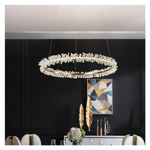 LED Luxury Crystal Gold/Black Ring Chandelier Indoor Home Decor Lighting Fixtures