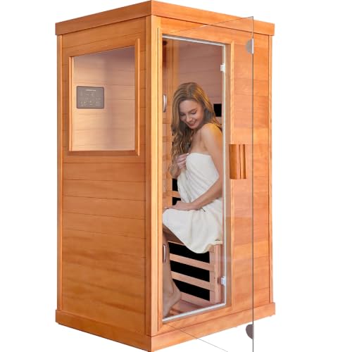 HOSAUNA Sauna 1 Person Far Infrared Saunas for Home Low EMF Indoor Sauna
