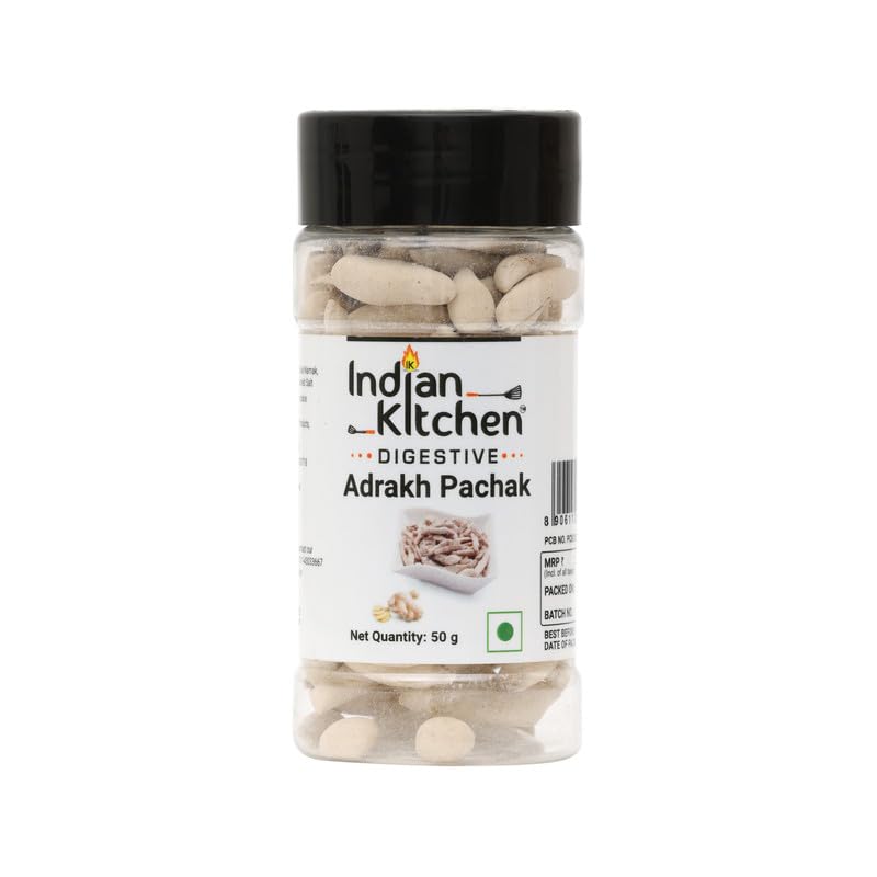 Indian Kitchen Adrakh Pachak 50g | Digestive Ginger | Masala Lemon Ginger| Adrak Churan | Ginger Pops | Dry Ginger Candy (Pack of 3) (B0CBXFRKRK) Amazon Price History, Amazon Price Tracker
