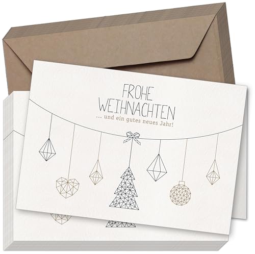 Weihnachtskarten & Umschläge,20er Set, Premium Klappkarten B6, NORDIC-Edition, für Familie, Freunde, oder geschäftlich
