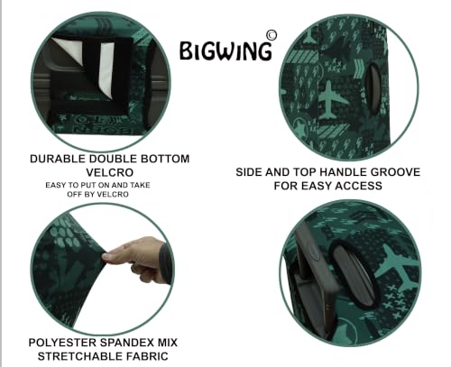 Image of BIGWING Protective Luggage Cover in Polyester Fabric with Born to Fly Print for | 20 inch Small Size 55 cm | Hard Luggage (Fiber) Trolley Bag Cover