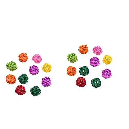 BESPORTBLE 20pcs Bird Toy Parrot Rattan Balls Pet Toys Sensory Chew Balls Bird Cage Hanging Ornament