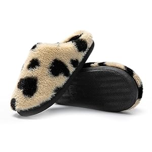 JOMIX Winter Hausschuhe Damen Herzen Plüsch Pantoffeln Warme Schöne Puschen Slippers Indoor