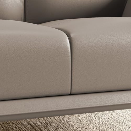 Image of LEGACY OF COMFORT Marcello Faux Leather 2-Seater Sofa - Elegant Seating Solution for Living Rooms, Hotels, and Offices (Light Brown)