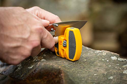 Smith’s 50917 Adjustable 2-Step Knife Sharpener – Yellow - Preset Coarse & Fine Slots - Outdoor Handheld Knife Sharpener - Fishing, Hunting,... - Image 4