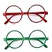 2pcs Verres Rondes Cadre Enfant Lentilles sans Lunettes Enfants Drôles De Verre Jouets d'anniversaire Costume Costume Cosplay