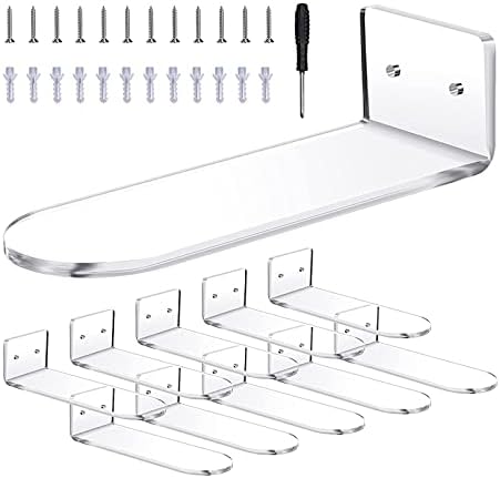 RBANDUYN Floating Shoe Shelf for Wall Set of 10, Clear Acrylic Floating Shoe Display Stands Sneaker Shelves Wall Mounted to Display Collectible Shoes, Includes Cross Screws, Expansion Tubes