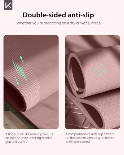 Image of KEEP Extra Wide Yoga Mat, 7mm Thick 72 inch x 32 inch Exercise Mat | 7mm thick Extra wide yoga mat with carry strap for home workout, yoga, exercise and Pilates