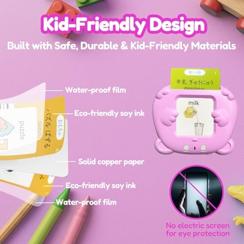 MoLingvora Bilingual Flashcard for Kids - Japanese Talking Flash Cards Pink - image 7