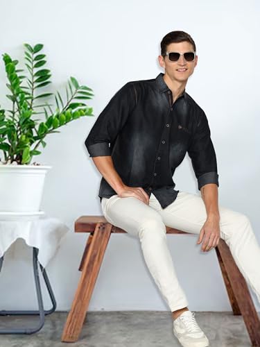Image of Kuons Avenue Men's Denim Casual Shirt | Denim Shirt for Men